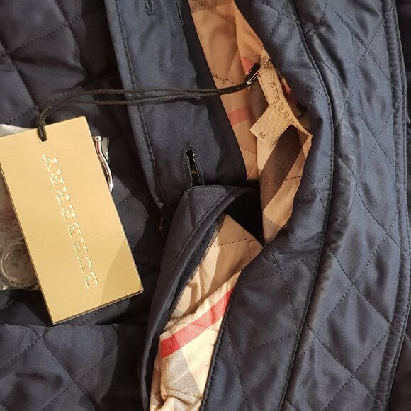 Burberry Brit Navy Blue Quilted Women Jacket M - Picture 2 of 6